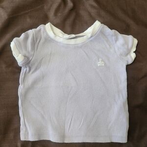 GAP Light Lavender Ribbed Short Sleeve Tee with White Trim